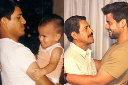 Efraín con su papá Toñito, quien falleció en 2019.