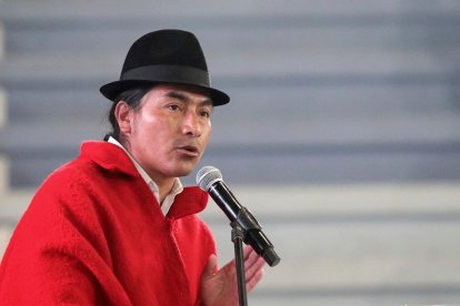 Leonidas Iza, líder del movimiento indígena.