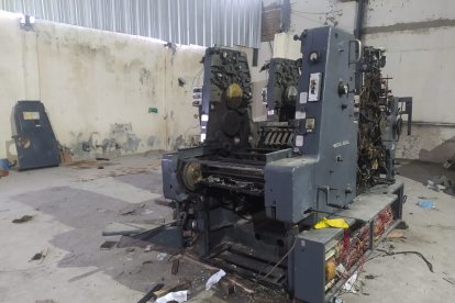 La máquina de impresión industrial que iba a ser utilizada para camuflar el alcaloide