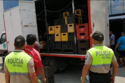 El producto eran transportado en un camión, el cual fue detectado por la cooperativa Esmeraldas Libre.