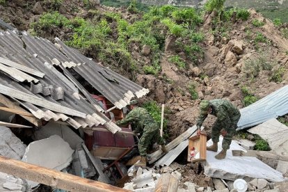 En este estado quedaron algunas casas a causa del deslizamiento.