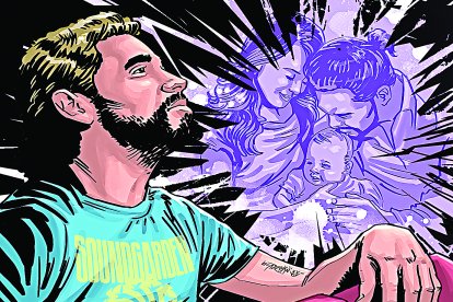 Hombre está ilusionado.