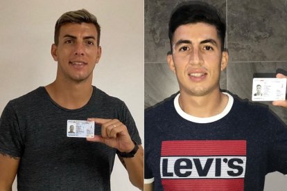 Michael Hoyos de Barcelona (i) y Luca Sosa de Emelec, ya podrán ser habilitados en la LigaPro.