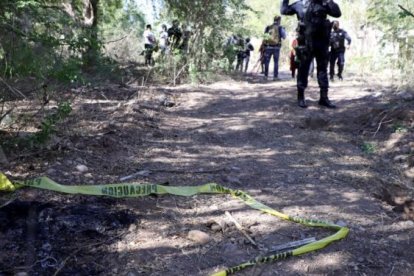 La escena del horrendo crimen.