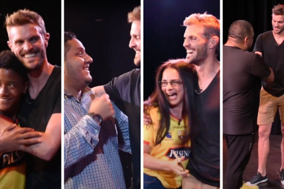 Los hinchas no ocultaron su emoción al ver a una de las figuras del Ídolo.