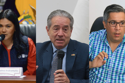 Catalina Andramuño (i), Juan Carlos Zevallos (c) y Carlos Salinas (d).