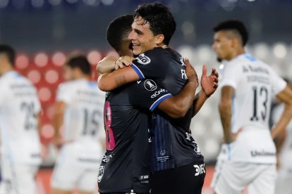 Lorenzo Faravelli festeja el segundo gol de los 'rayados'.