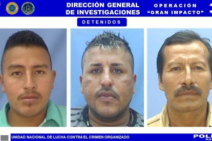Los sospechosos son Martín David Franco Pico, Cristóbal Rafael Rodríguez Cedeño y José Honorato Figueroa Lucas.