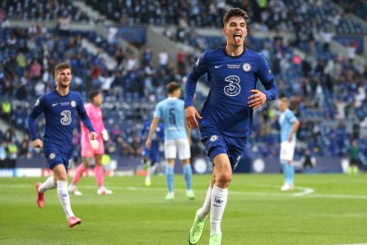 Kai Havertz celebrando su gol.