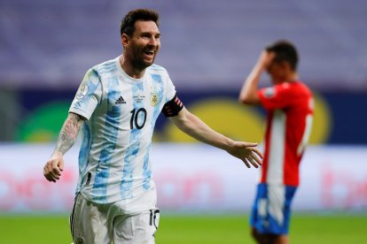 Messi llegó a los 34 años y lo festejo concentrado con Argentina.