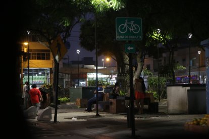 Las ramas de los árboles cubren  los focos de las luminarias, volviendo más oscura la zona.
PERIODISTA : ROMINA ALMEIDA 

FECHA : 15/06/2021 

Agencia (ag-extra)