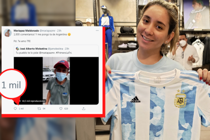 Todo vale en el fútbol y Mariapaz Maldona ya tiene su camiseta para el partido de Ecuador vs Argentina en Copa América.