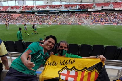 Kevin Correa y Guillermo Almada en el Rio Tinto Stadium de Sandy, en Utah, Estados Unidos.