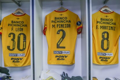 Así luce el camerino del estadio José Amalfitani, donde Barcelona jugará ante Vélez Sarfield.