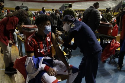 Los integrantes del deporte barrial acudieron de forma masiva a vacunarse el pasado domingo en el coliseo general Rumiñahui.