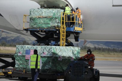 La carga llegó esta tarde al aeropuerto "Mariscal Sucre" de Quito.