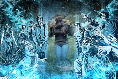 La mujer dice que constantemente ve aparecer espíritus.