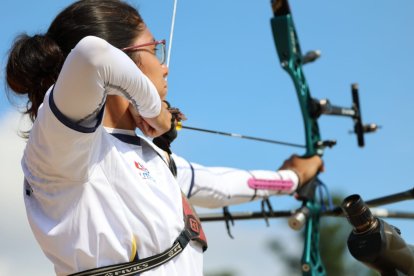Adriana Espinoza de los Monteros, en acción.