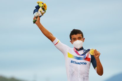 Richard Carapaz alcanzó la medalla de oro en los Juegos Olímpicos.