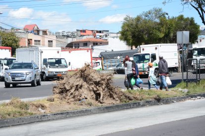 Los peatones ponen su vida en peligro circulando por la vía del Metrobús.
