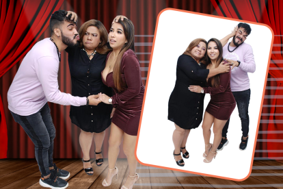 Carlos Lira, con Miriam Murillo y Jomahira Ganchozo en la obra La mamá de la mamá.