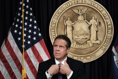 El gobernador de Nueva York, Andrew Cuomo, durante una conferencia de prensa.