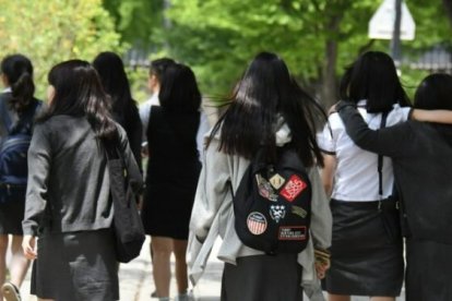 Las estudiantes de la capital de Corea