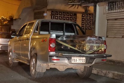 El cadáver de Miguel Bajaña fue trasladado a la morgue de Babahoyo.