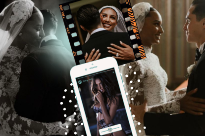 El vestido de la novia  tenía una capa que resalta una ilusión elaborado en poi de soie, una tela medianamente liviana, con movimiento y un ligero brillo similar a la seda.