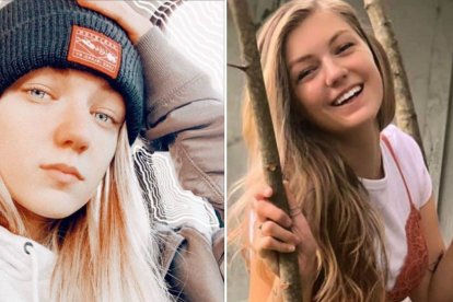 Dos fotografías de la joven hallada muerta, que ha conmocionado a los estadounidenses.