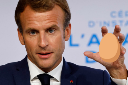 Un individuo lanzó el huevazo al grito de "viva la revolución" e instantes más tarde fue detenido por el personal de seguridad y esposado.