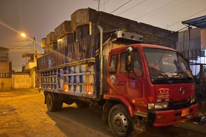 Este camión incautado a los ladrones servía para sustraerse y trasladar las reses.