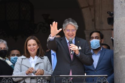 Discurso. En la Plaza Grande el presidente respondió a las amenazas de Leonidas Iza de la Conaie.