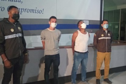 Los extranjeros detenidos fueron presentados por la Policía Judicial.