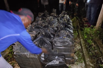 La drga estaba en sacos de yute encaletados