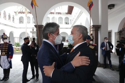 Reunión. Los presidentes Guilermo Lasso e Iván Duque se reúnen este domingo 21 de noviembre en Carondelet.