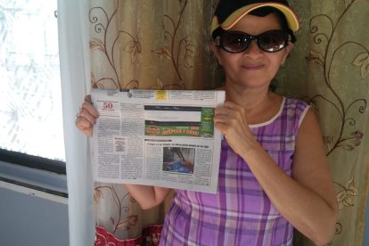 Doña Luz se siente bendecida y agradecida por las dos 'gambas' que le regaló EXTRA.