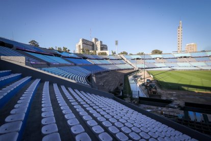 Vista del Estadio Centenario, sede de la final de la Copa Libertadores, en Montevideo