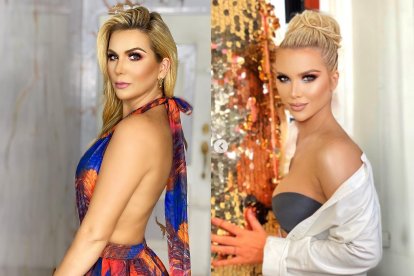 En la fotografía de la derecha, Carolina estaba 'caracterizada'.