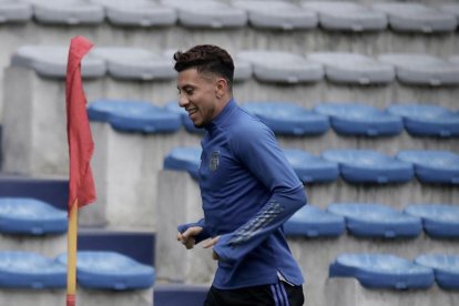 Joao Rojas entrenó ayer de forma diferenciada, del resto de sus compañeros.