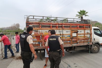 De este camión escapó el toro, al mediodía del jueves 9 de diciembre.