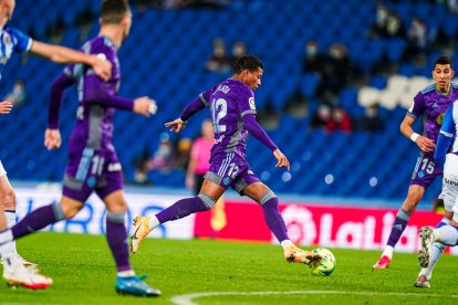 Gonzalo Plata fue una de las figuras del Real Valladolid, en la victoria ante la Real Sociedad.
