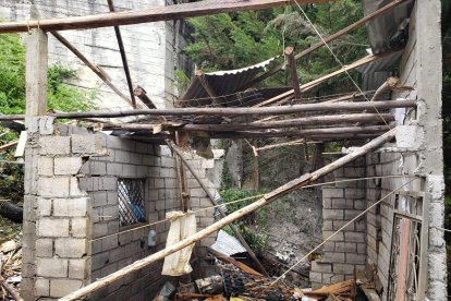 Así quedó la vivienda donde estalló el material pirotécnico.