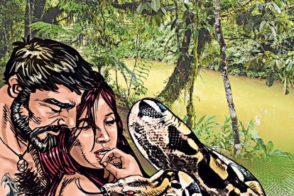 En este lugar vivió la mujer con su marido, que en realidad era una gran serpiente.