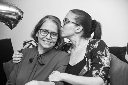 Gabriela junto a su 'Pompita', como llamaba a su mami.