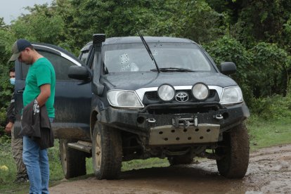 Danny García Jaime viajaba en esta camioneta cuando fue asesinado.