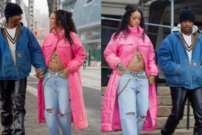 La artista fue vista en Nueva York caminando con su abdomen descubierto mostrando su embarazo.