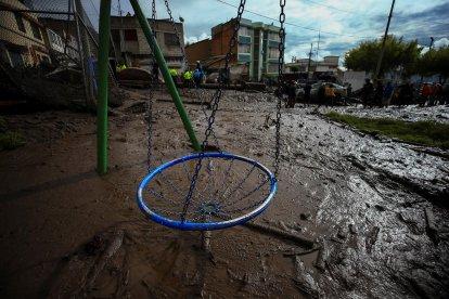 Un paisaje desolador quedó en el sector La Gasca luego del fuerte aluvión