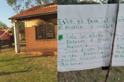 La escuela afectada por desconocidos, que le prendieron fuego.