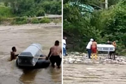 Así viajó el féretro desde Perú. La peculiar travesía quedó grabada en vídeo.